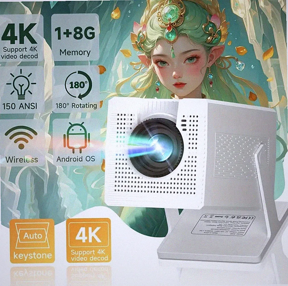 Mini Beamer 4K Android 12 WLAN Bluetooth Full HD 150 ANSI – Heimkino TOP