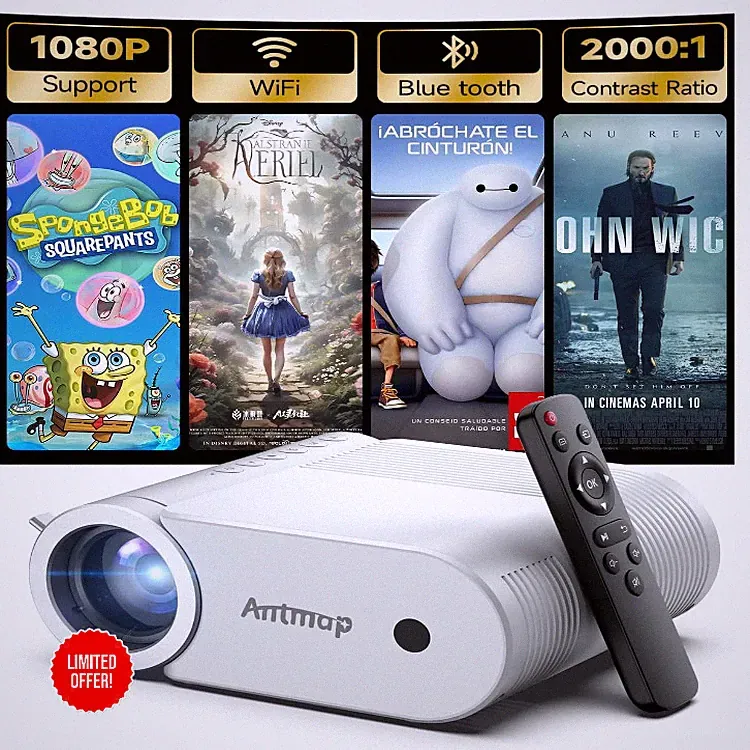 Mini Beamer 4K Bluetooth WiFi 1080P Projektor Home Outdoor