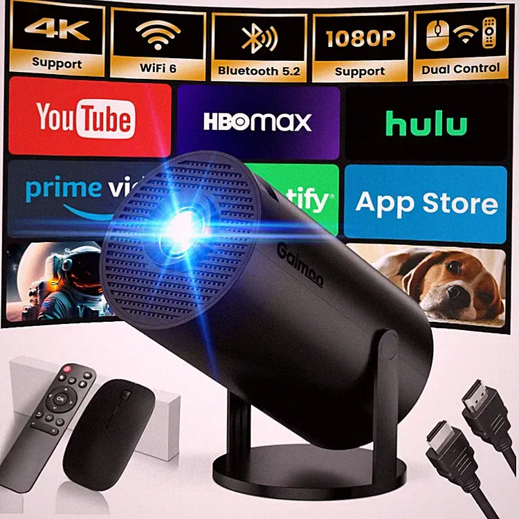 Mini Beamer 4K Full HD 1080P mit Apps Projektor Smart Beamer WiFi