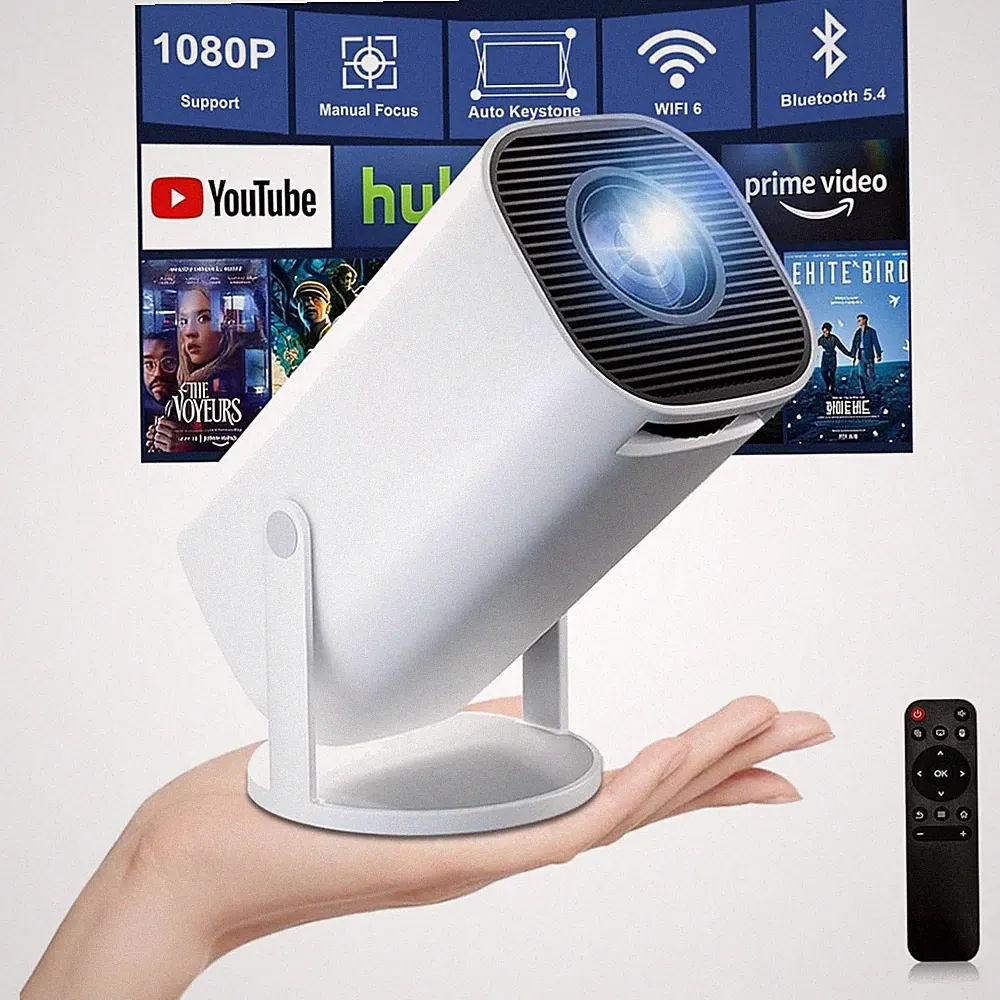 Mini Beamer 4K Full HD WiFi 6 Bluetooth 5.4 Tragbar für Heimkino Projektor