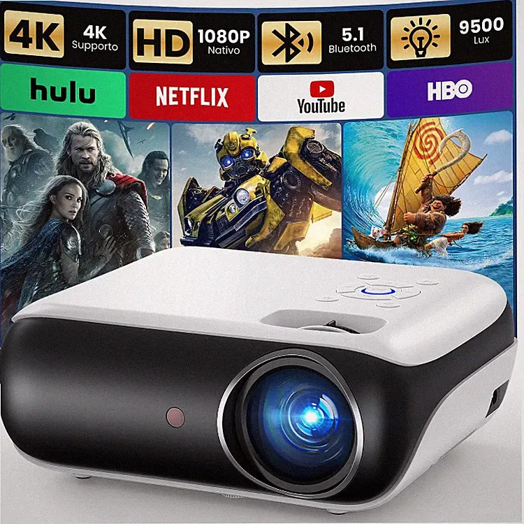 Mini Beamer 4K HAPPRUN H1 Full HD Bluetooth Projektor mit Lautsprecher