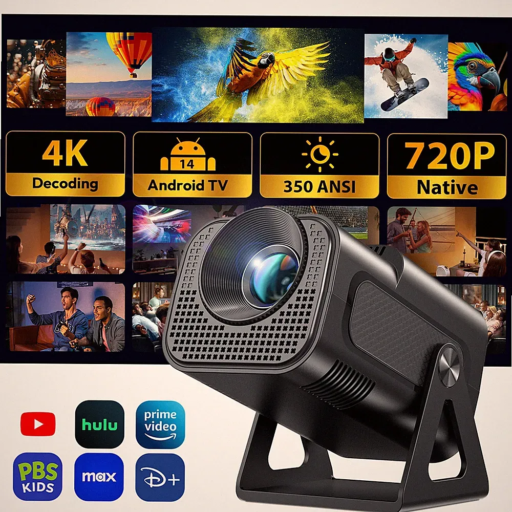 Mini Beamer 4K Heimkino Projektor 350ANSI 5G WiFi Bluetooth Android Taschenkino