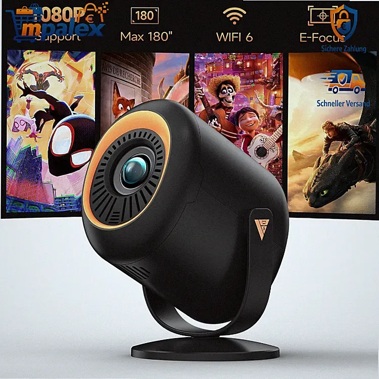 Mini Beamer 4K Heimkino tragbarer Projektor 1080P 18