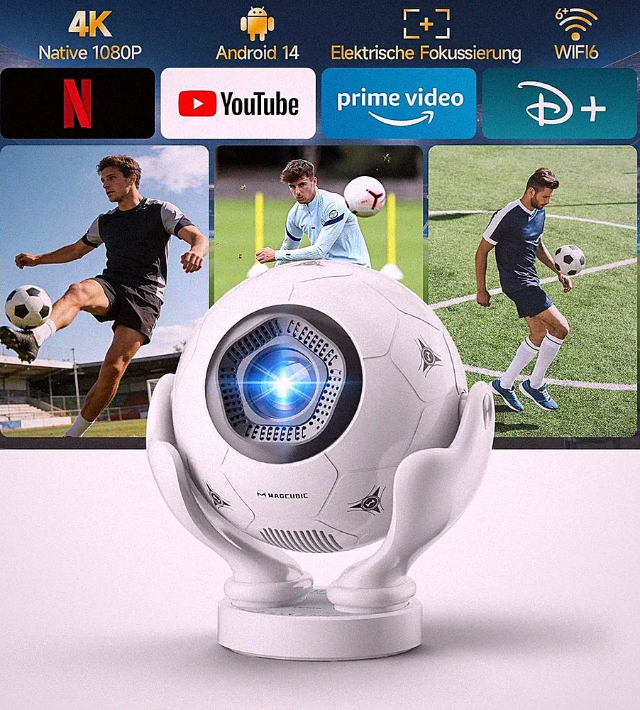 Mini Beamer 4K mit 1080P Full HD, 400 ANSI Lumen