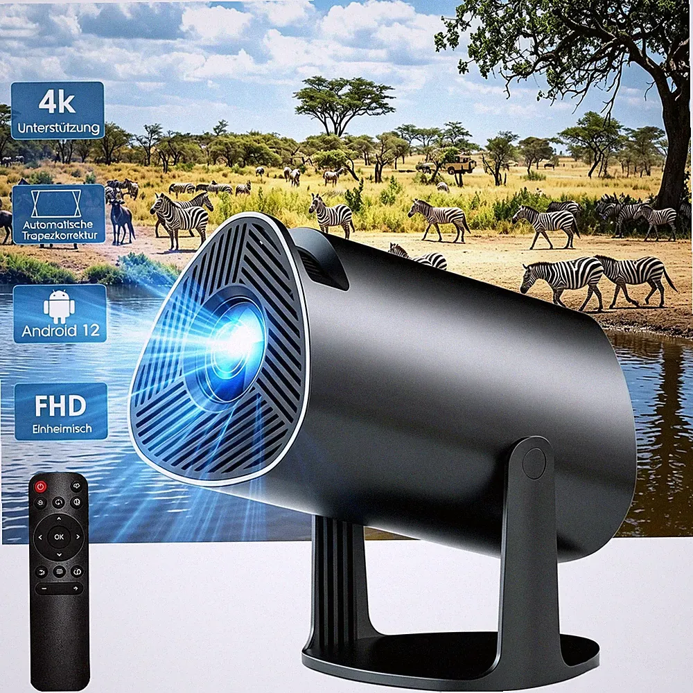 Mini Beamer 4K mit Native 1080P FHD & 300 ANSI LM Android 13 Portable Projektor
