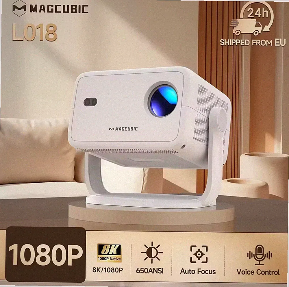 Mini Beamer 4K Smart Projektor Android14 WiFi6 Bluetooth 1080P