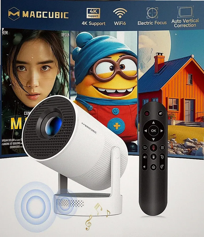 Mini Beamer 4K Smart Projektor Elektrischer Fokus WLAN6 BT5.4 260ANSI 5W Lautspr