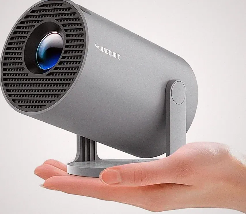 Mini Beamer 4K Tragbarer Projektor 200 ANSI 1280x720 Bluetooth 5G WiFi Grau