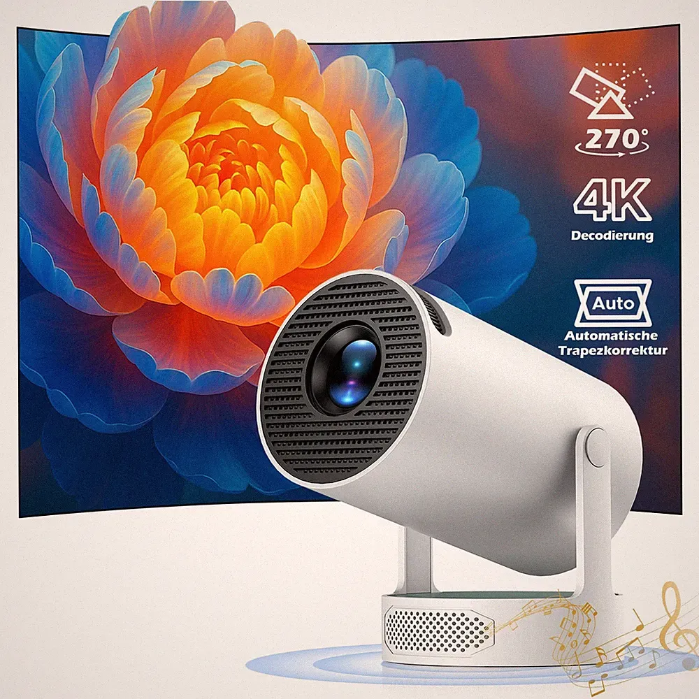 Mini Beamer 4K UHD Heimkino Projektor LCD 5G WiFi Bluetooth Android Taschenkino