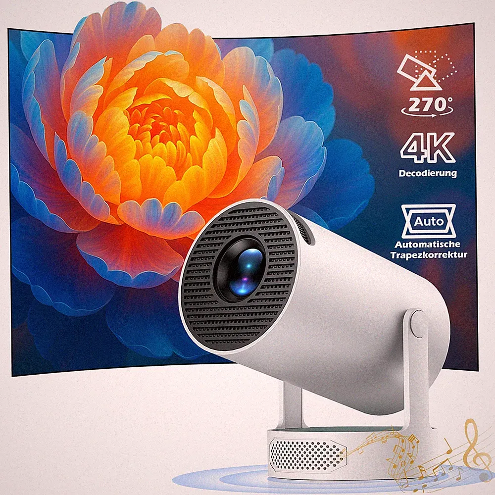 Mini Beamer 4K UHD Heimkino Projektor LCD 5G WiFi Bluetooth Android Taschenkino