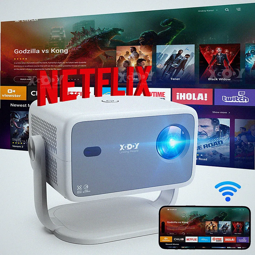 Mini Beamer 4K UHD Heimkino Projektor LED WiFi Bluetooth Android Taschenkino DE