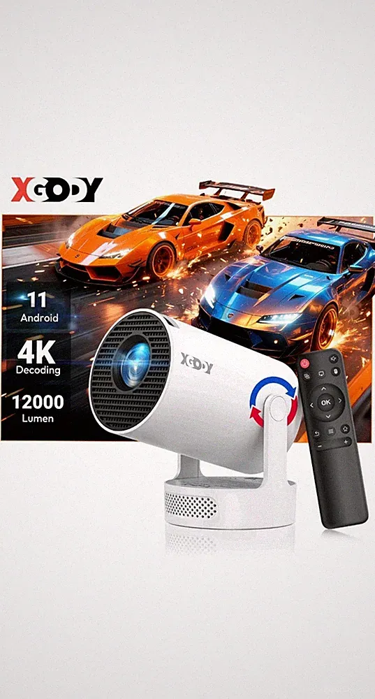 Mini Beamer 4K UHD Heimkino Projektor LED WiFi Bluetooth Android TV Taschenkino