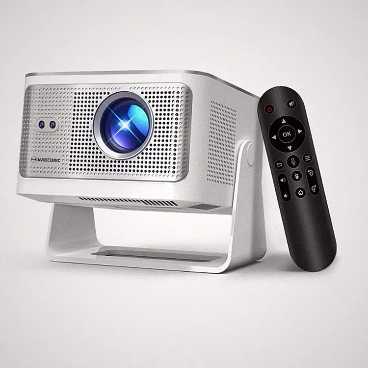Mini Beamer 4K Unterstützung, Tragbar Weiß, 600 Lumen, Heimkino Gerät, 180
