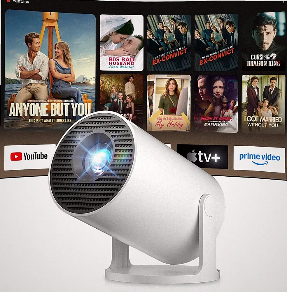 Mini Beamer 4K WiFi 6 Bluetooth 270 Grad drehbar 7 Zoll Heimkino Projektor Cine