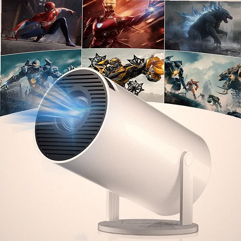 Mini Beamer, 4K, WiFi 6, Bluetooth 5.2, Android OS, Heimkino, tragbar