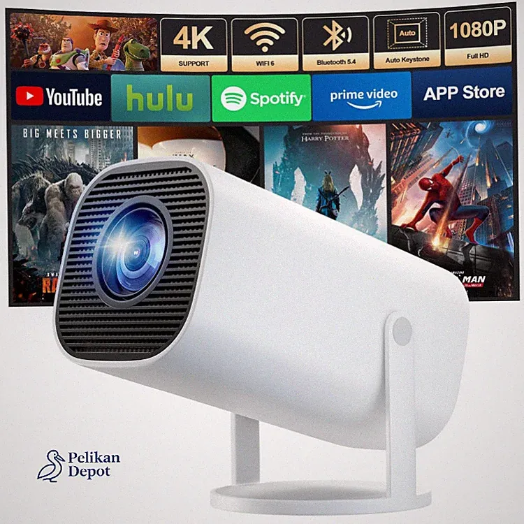 Mini Beamer 4K WiFi 6 Tragbarer Projektor mit App