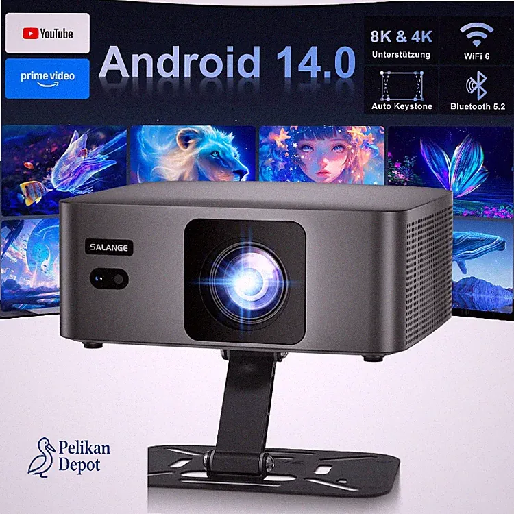 Mini Beamer 8K Android 14 Projektor WiFi 6 Bluetooth 52 9