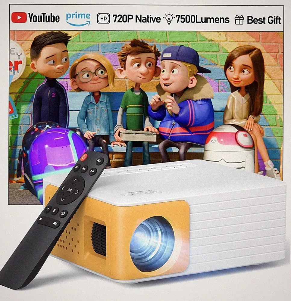 Mini Beamer, Beamer Handy Tragbarer, Full HD Video Projektor Heimkino YOTON Y3