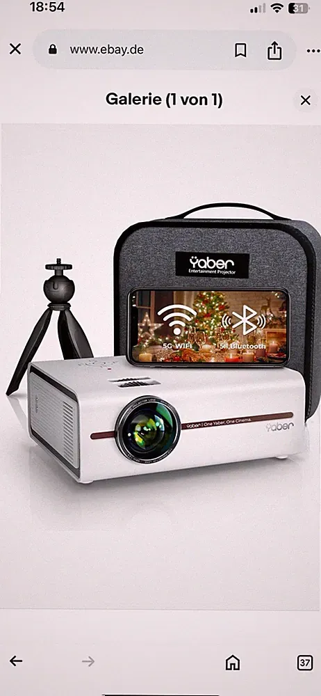Mini Beamer Full HD 1080P Beamer Heimkino 4K Video Yaber 13000 Lumen WiFi HDMI