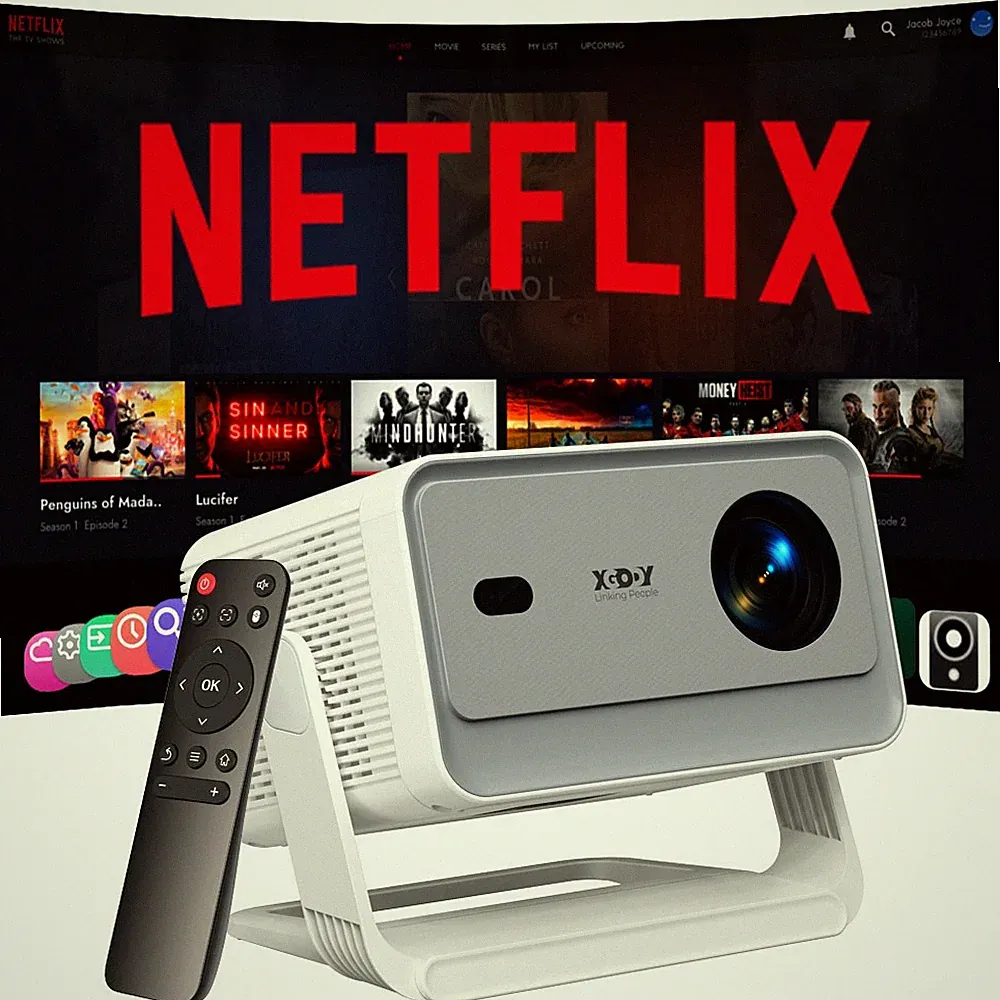 Mini Beamer HD 5G WiFi Projektor Heimkino Automatische Hindernisvermeidung