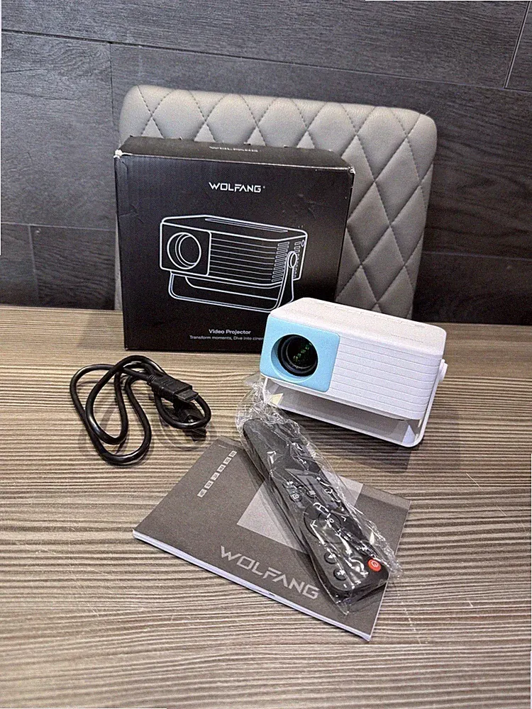 Mini Beamer, Heimkino Beamer für Schlafzimmer, Tragbar 1080P Full HD Unterstützung