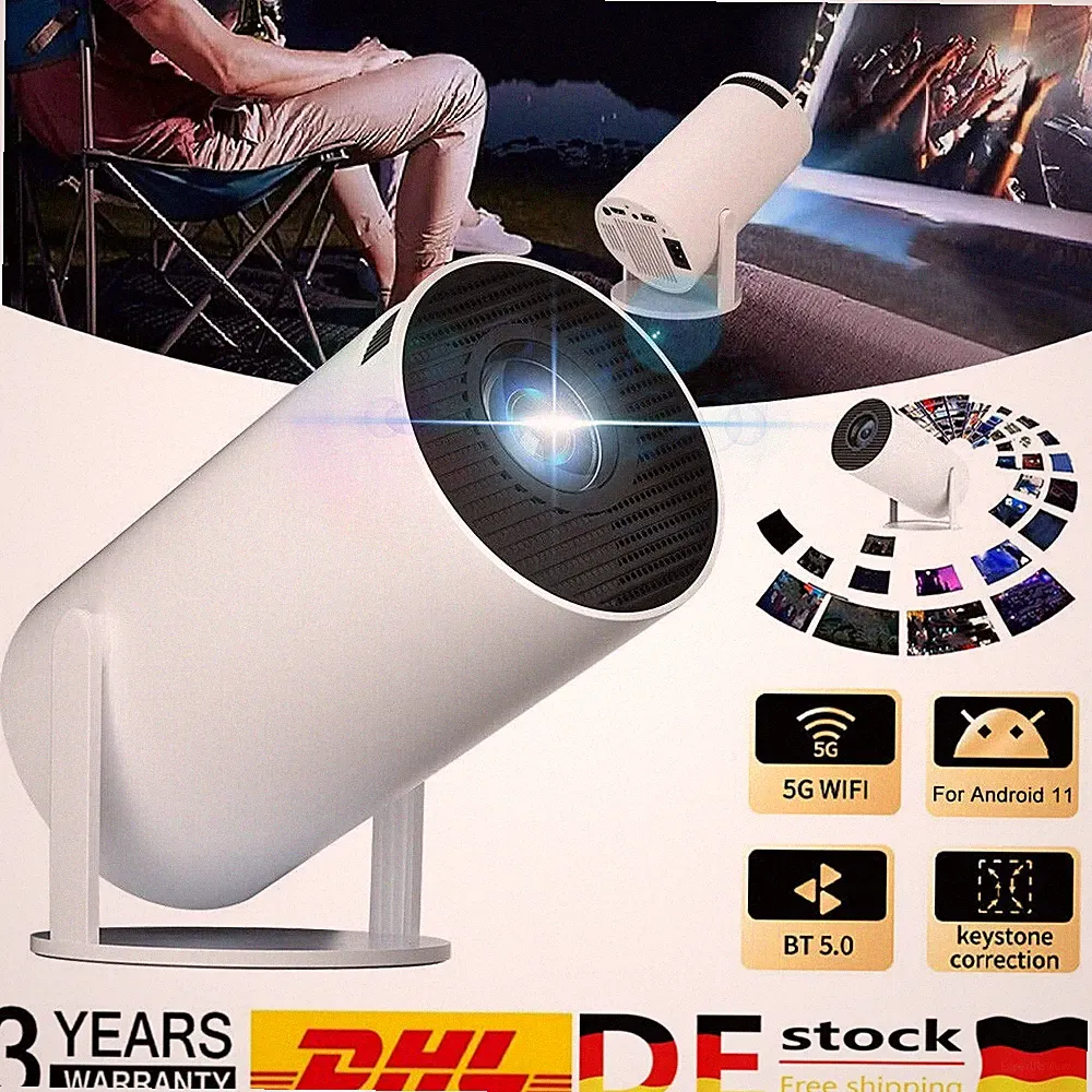 Mini Beamer Heimkino Projektor 5G WiFi Bluetooth Android TV 11.0 Taschenkino
