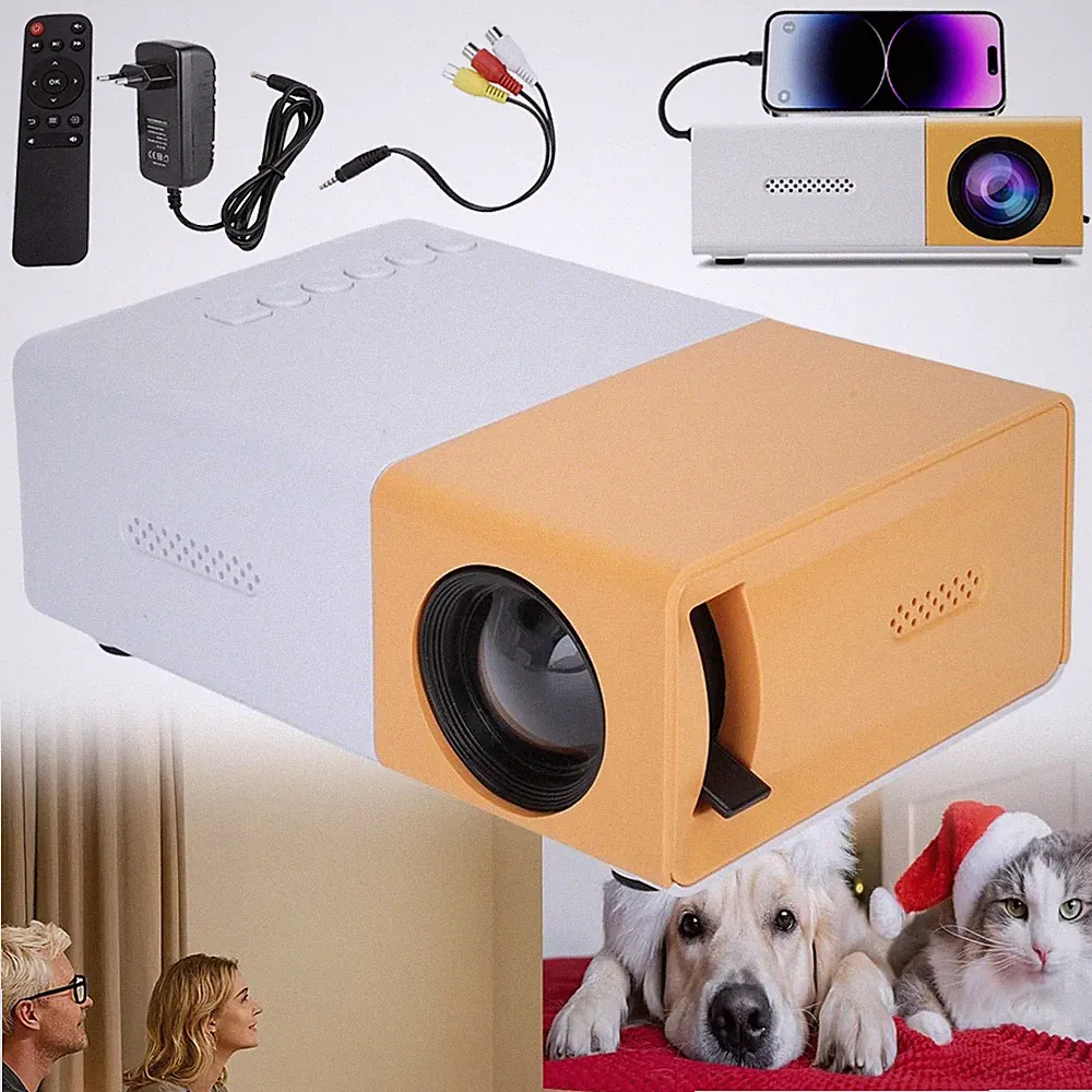 Mini Beamer Heimkino Projektor Handy HD Videoprojektor Filmprojektor für Zuhause