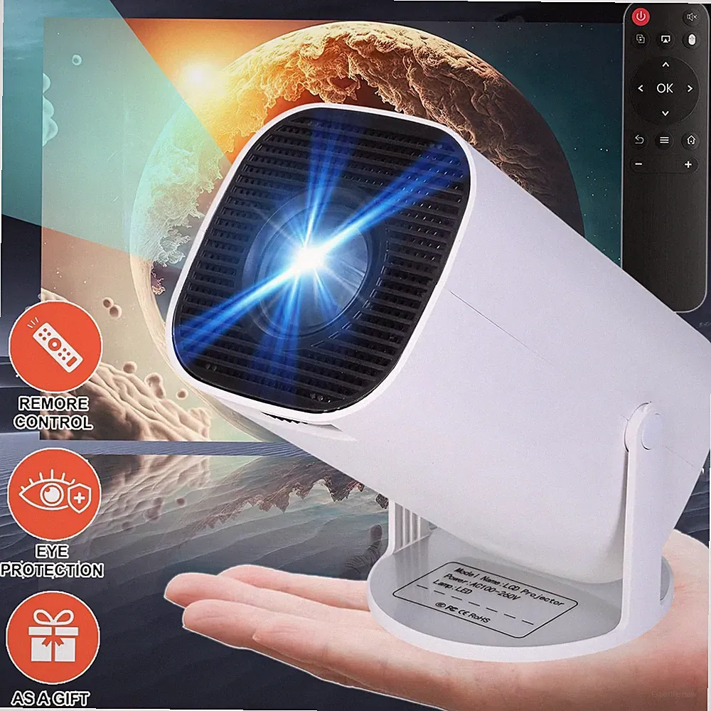 Mini Beamer Heimkino Projektor WiFi 6 Bluetooth Android 12 Taschenkino Projektor