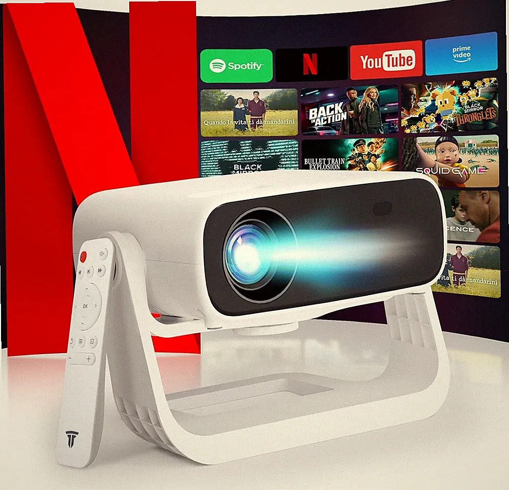 Mini Beamer mit Android, WLAN, Full HD (1080P) und 4K-Unterstützung von Wielio