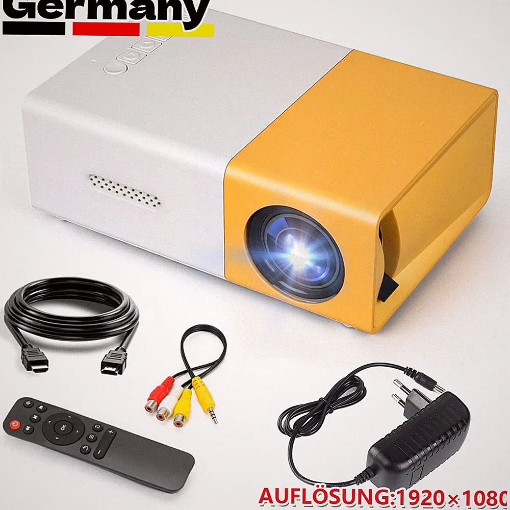 Mini Beamer Projektor 1080P Tragbar Video Heimkino für Android/iPhones TV