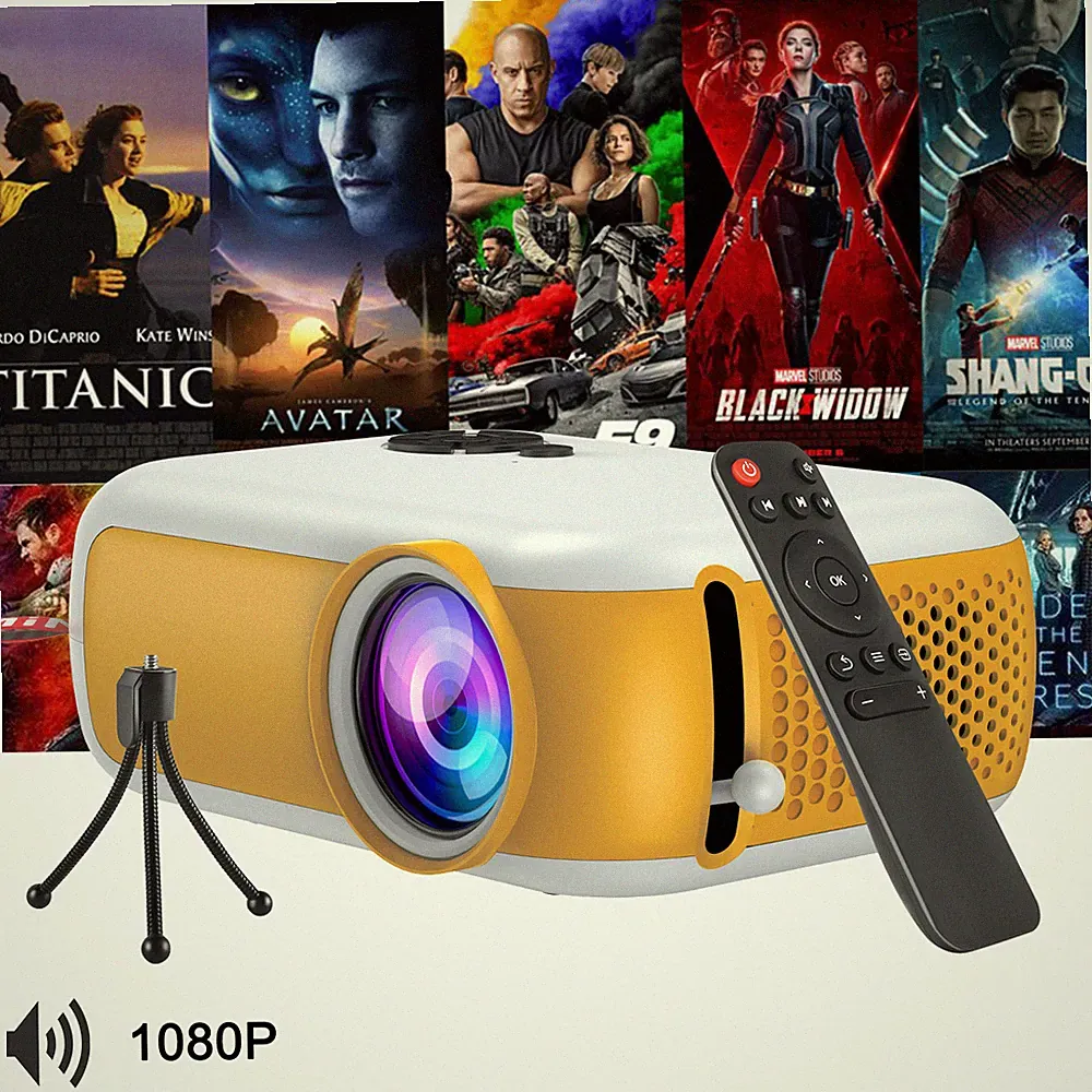 Mini Beamer Projektor 20000L FHD 1080P Tragbar Video Heimkino für Handy Phone DE