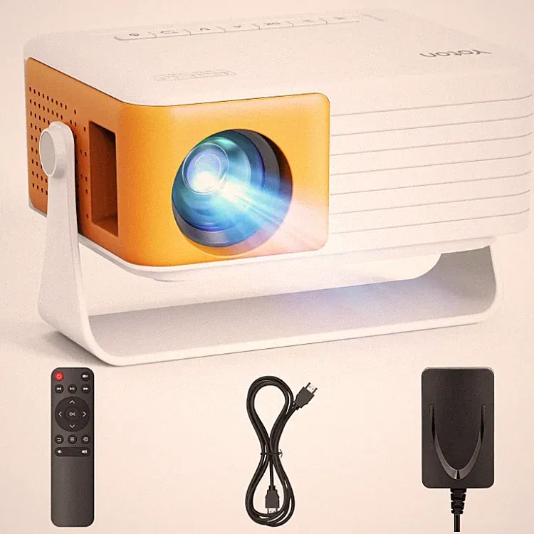 Mini Beamer Projektor LCD Tragbar 15000 Lumen Gelb HDMI USB Y3 1080P 360 Drehung