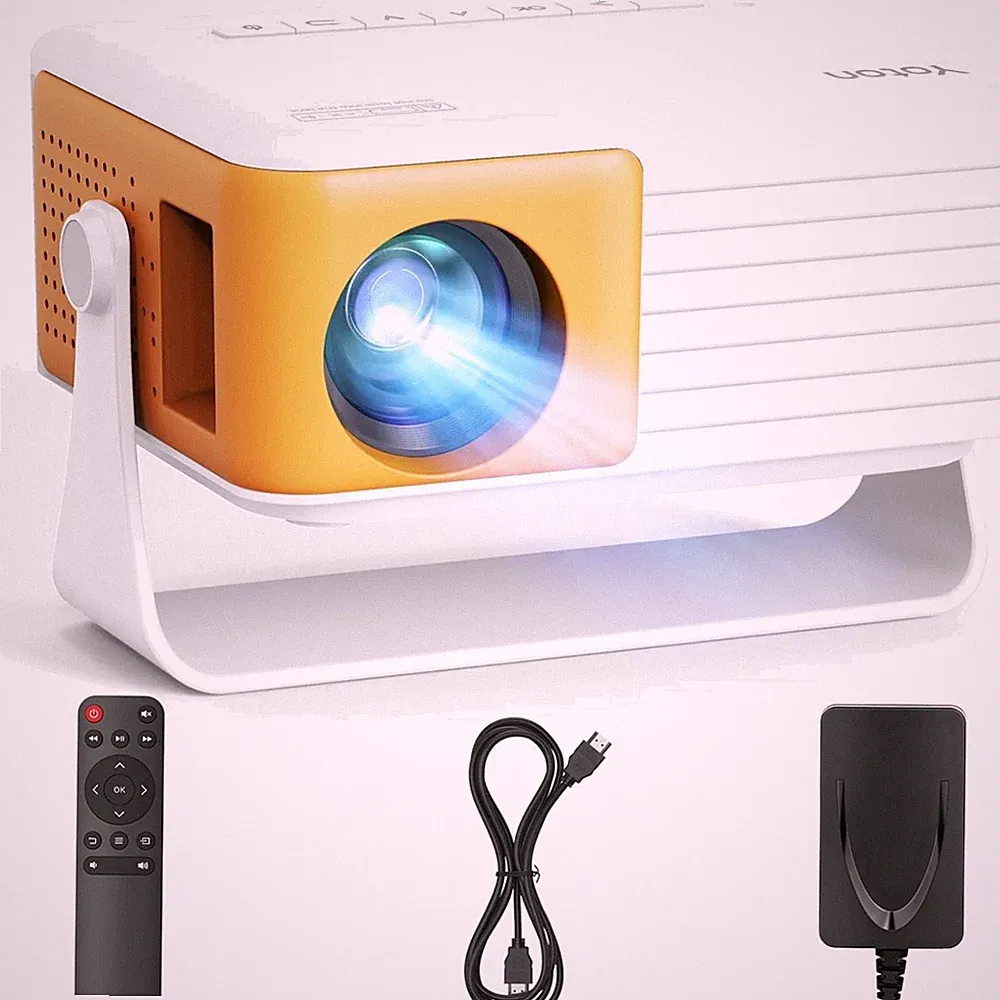 Mini Beamer tragbar 1080P, 15000 Lumen, Full-HD, HDMI USB, Smartphone, Heimkino