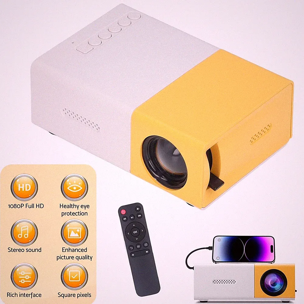 Mini Beamer Tragbarer HD 1080P Projektor Videoprojektor Outdoor Filmprojektor