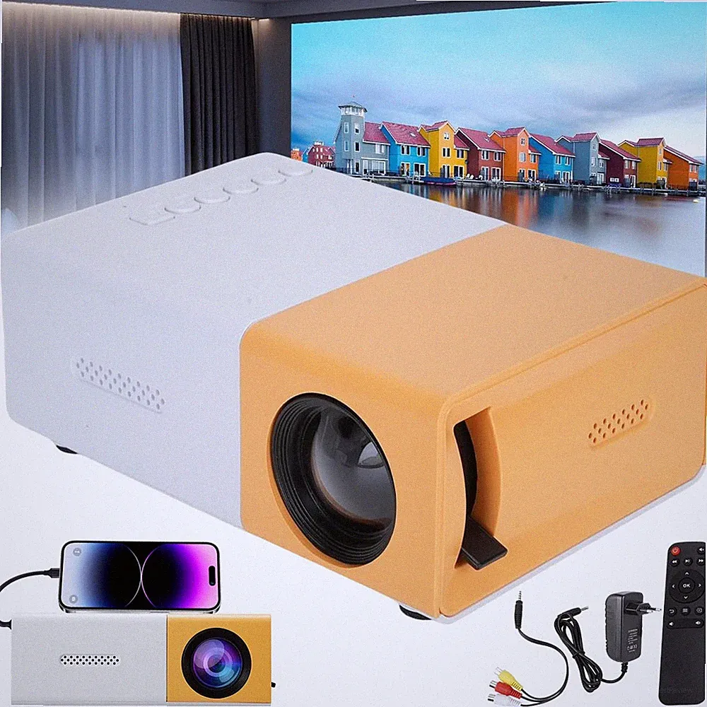 Mini Beamer Tragbarer Heimkino Projektor Handy HD Filmprojektor für Android, iOS