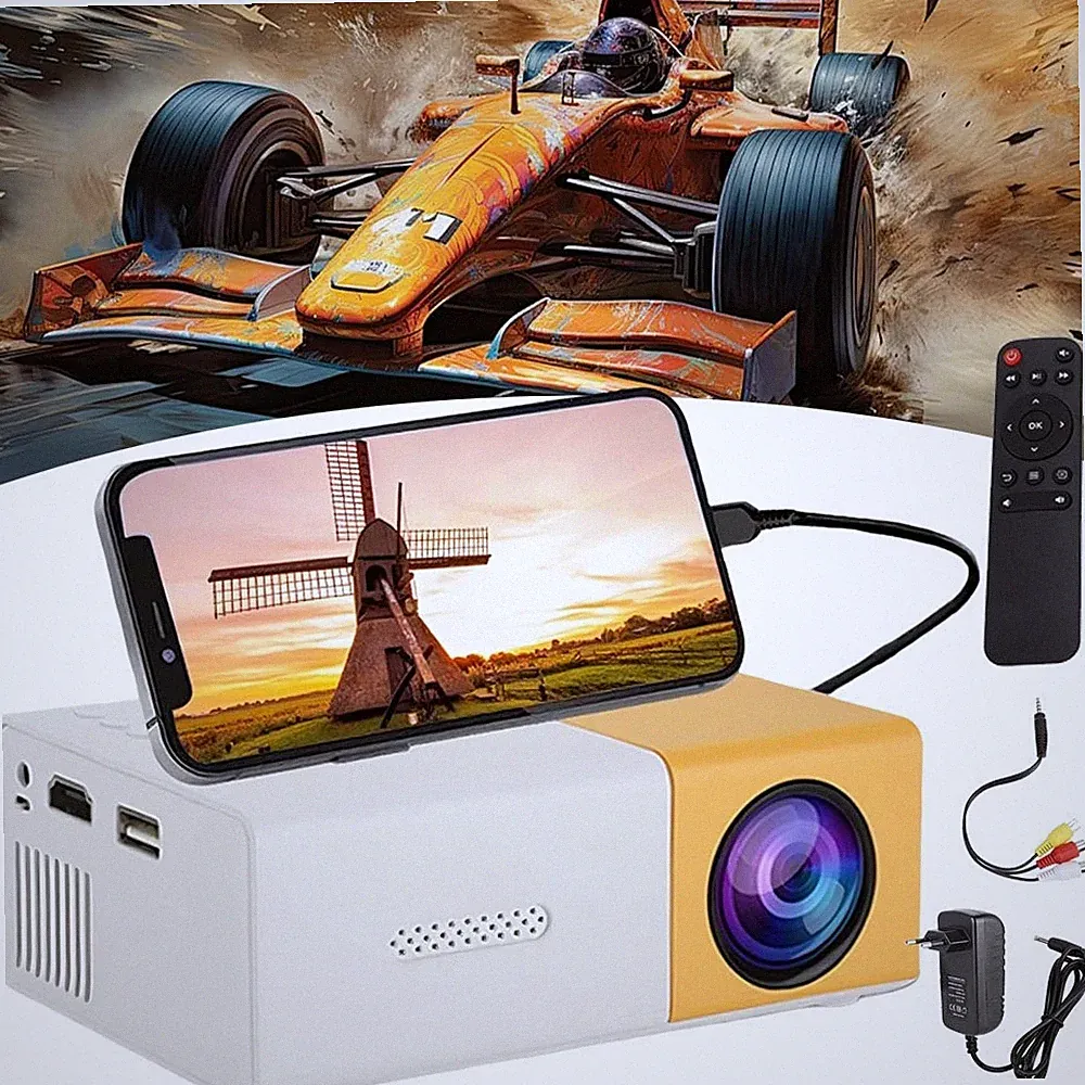 Mini Beamer Tragbarer Projektor Filmprojektor HD Videoprojektor für Android, iOS