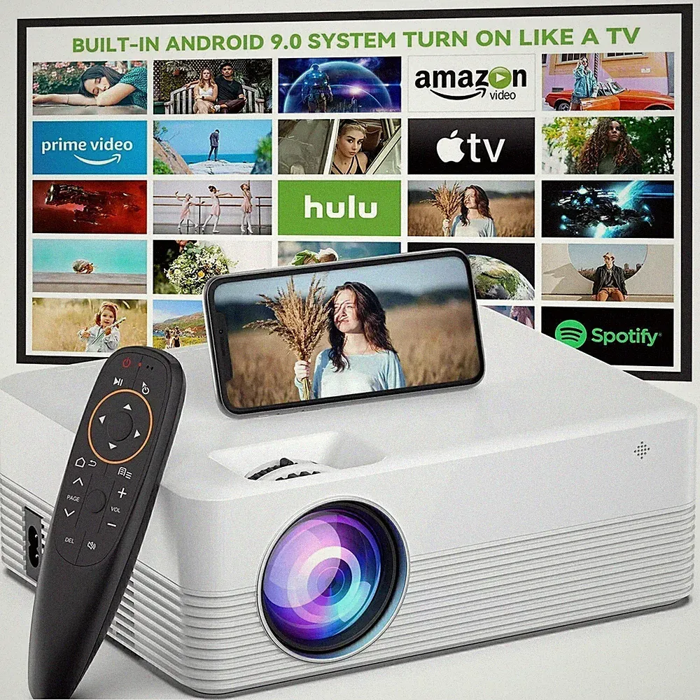 Mini Beamer UHD 4K Projektor LED WiFi Bluetooth Android Heimkino für iPhone/iOS