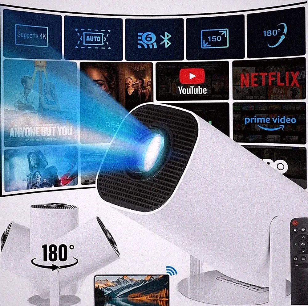 Mini Beamer UHD Heimkino Projektor LCD 5G WiFi Bluetooth Android Taschenkino