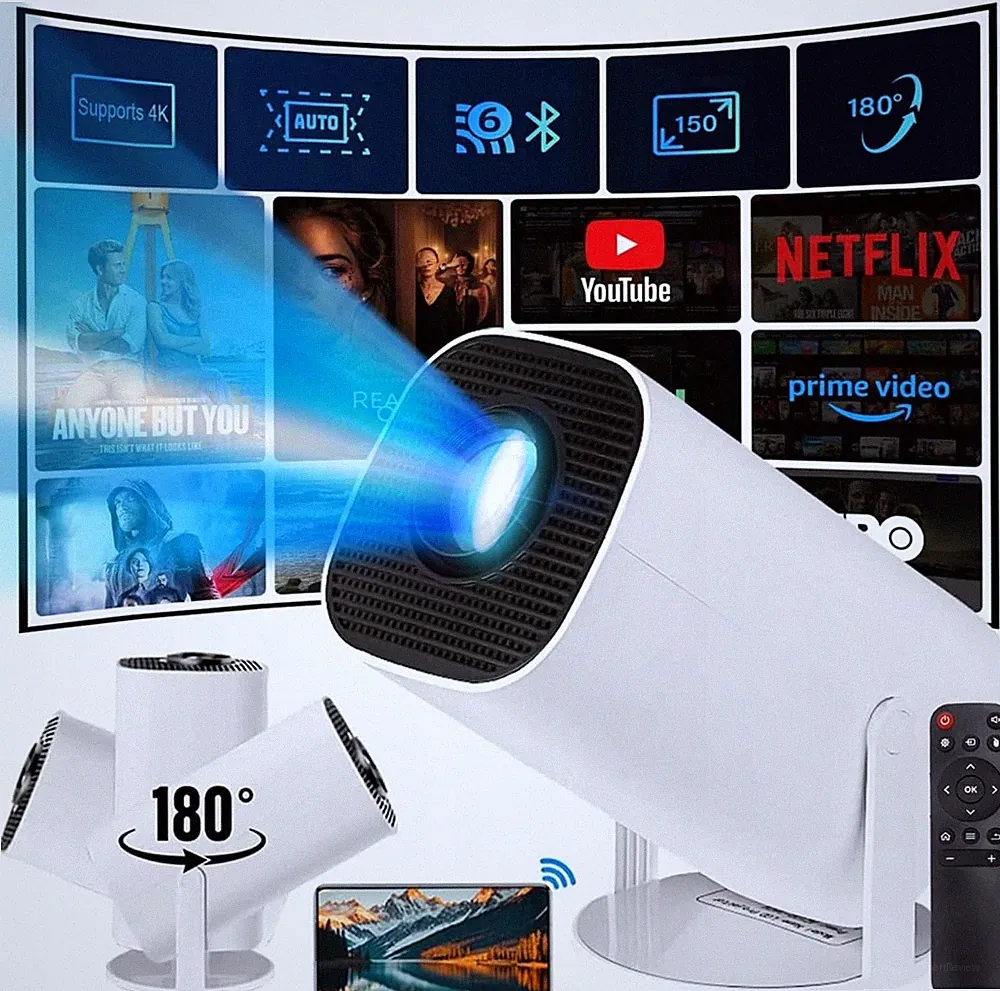 Mini Beamer UHD Heimkino Projektor LCD 5G WiFi Bluetooth Android Taschenkino