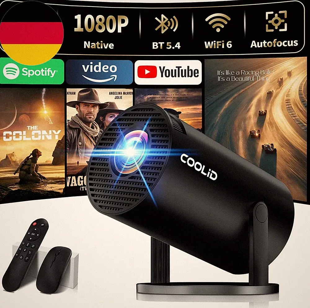 Mini Beamer Unterstützt 4K 1080P 2026 Neuer Tragbarer Projektor Mit 5G Wifi 6 Un