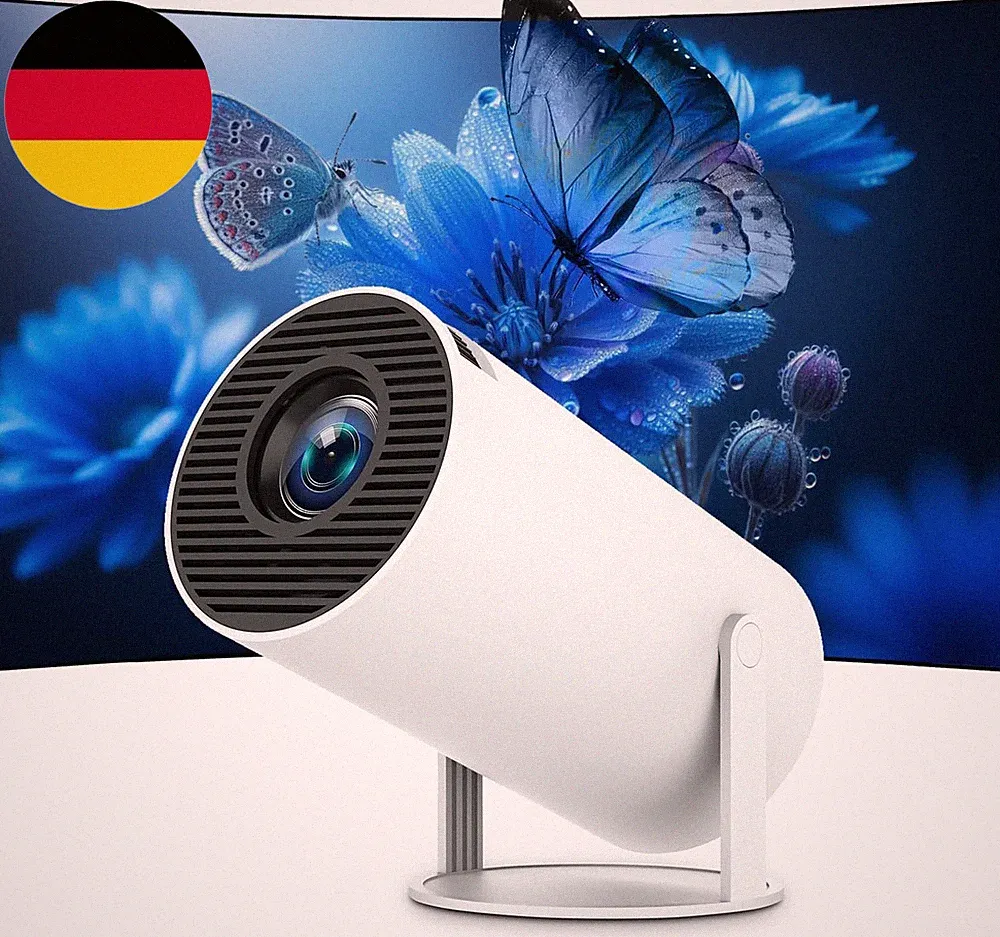 Mini Beamer Unterstützt 4K 1080P, Tragbarer Projektor Mit Wifi 6 Und Bluetooth 5
