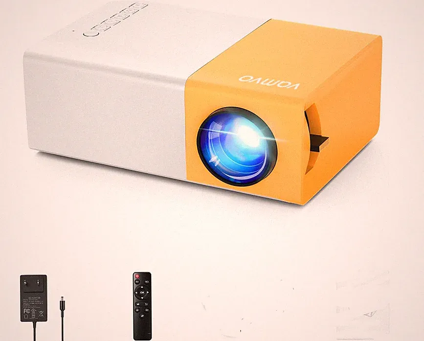 Mini Beamer Vamvo YG300 Pro-Mini-Projektor Tragbar 1080P für Handy/Fire-TV-Stick