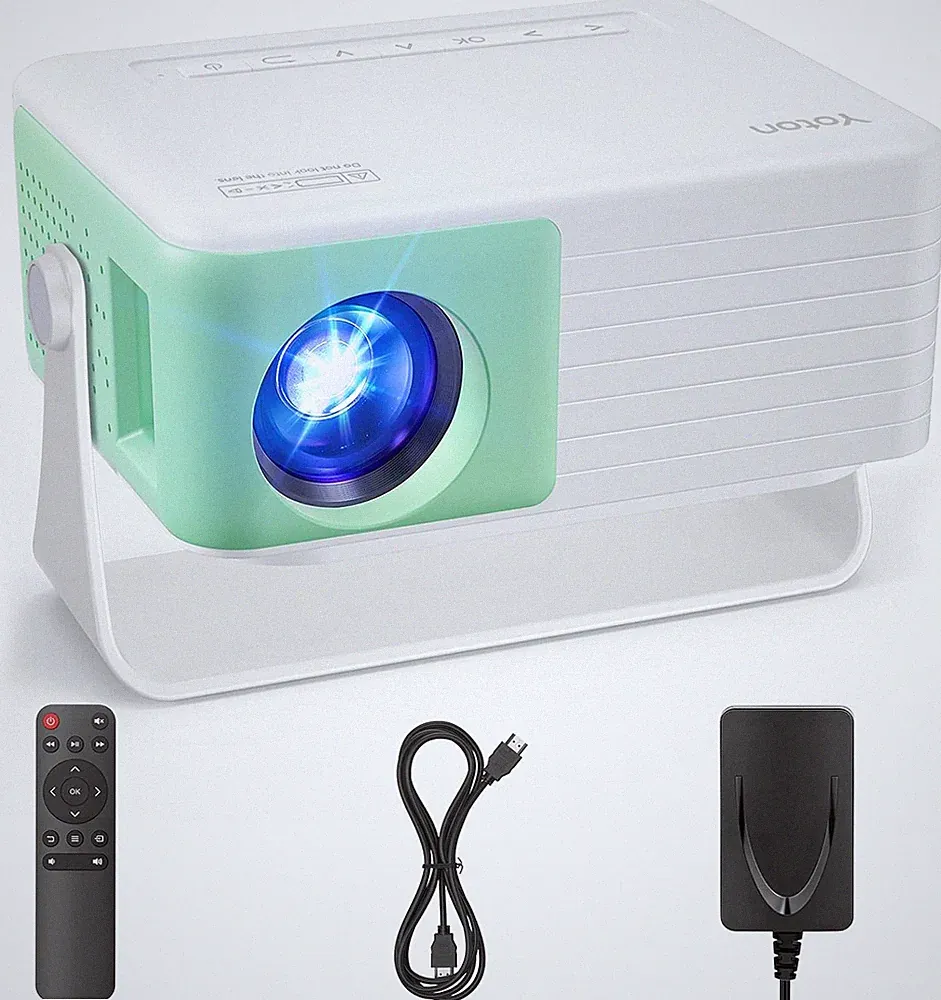 Mini Beamer Y3 Mini Tragbarer Projektor Drehständer Integrierter Lautsprecher HD