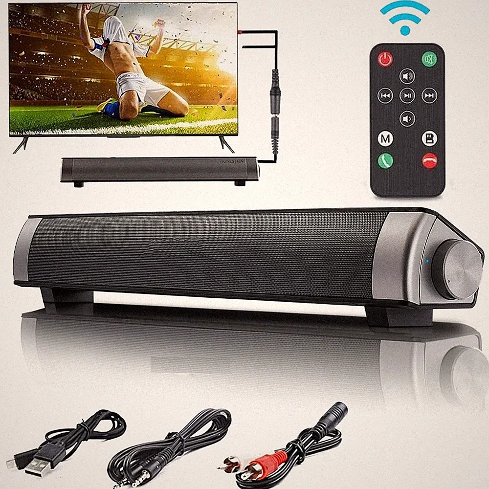 Mini Bluetooth Soundbar Subwoofer für Handy/Tablet/Projektor/TV Lautsprecher DHL