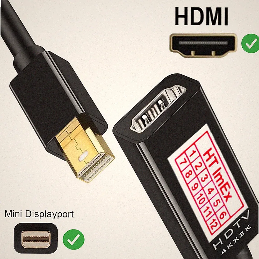 Mini Displayport auf HDMI Adapter-Kabel 4K DP Konverter für PC Monitor TV Beamer