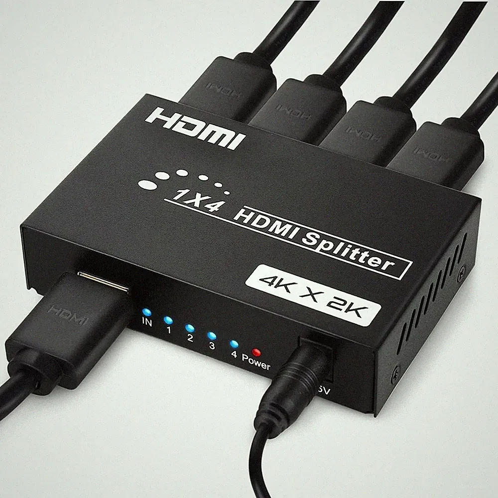 Mini HDMI Splitter 4K - 1x4 Verteiler - Übertragung für TV Monitor Beamer