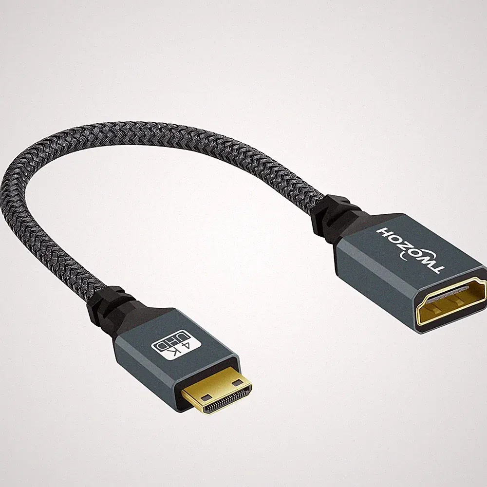 Mini HDMI zu HDMI Adapter 4K 60Hz 18Gbit 20cm Kamera Tablet Konverter Kabel Set