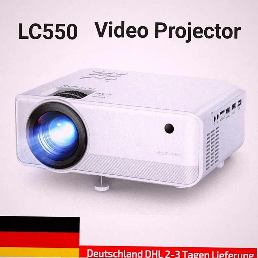 Mini LED Projektor Apeman Wifi Wireless LC550 Heimkino Beamer HD HDMI VGA USB