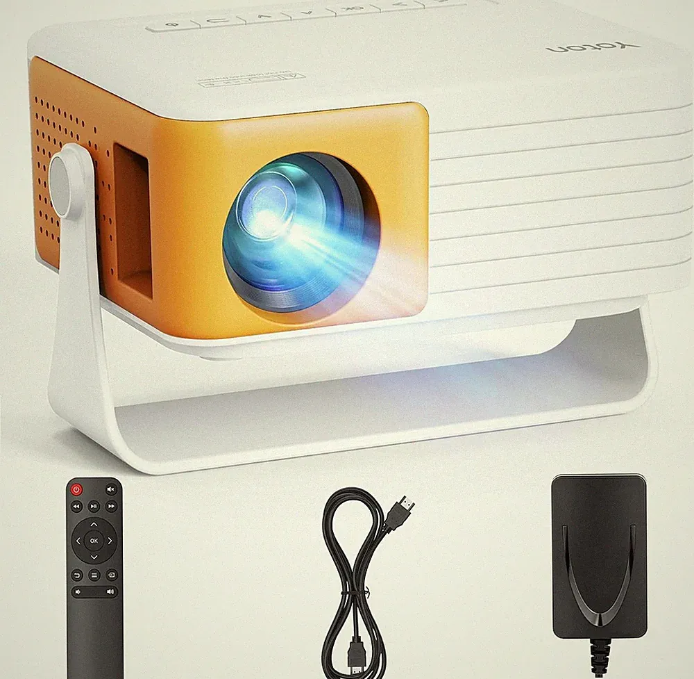 Mini Projektor 1080P 15000L 50 Zoom Heimkino Beamer WiFi Bluetooth tragbar LED