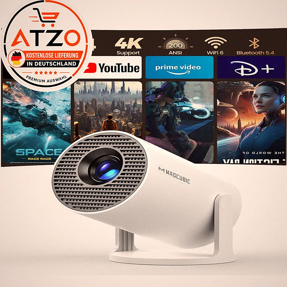Mini Projektor 4K 1080P 200ANSI 8000